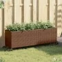 Jardineras con ruedas 2 uds ratán sintético marrón 107x32x38 cm by , Pots and planters - Ref: Foro24-3210526, Price: 137,25 €...