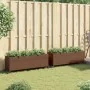 Jardineras con ruedas 2 uds ratán sintético marrón 107x32x38 cm by , Pots and planters - Ref: Foro24-3210526, Price: 137,25 €...