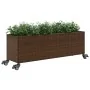 Jardineras con ruedas 2 uds ratán sintético marrón 107x32x38 cm by , Pots and planters - Ref: Foro24-3210526, Price: 137,25 €...
