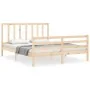 Estructura de cama con cabecero madera maciza 160x200 cm de vidaXL, Camas y somieres - Ref: Foro24-3193866, Precio: 132,92 €,...