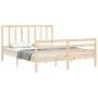 Estructura de cama con cabecero madera maciza 160x200 cm de vidaXL, Camas y somieres - Ref: Foro24-3193866, Precio: 132,92 €,...