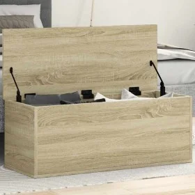 Caja de almacenaje madera ingeniería roble sonoma 90x35x35 cm de , Baúles de almacenamiento - Ref: Foro24-840683, Precio: 68,...