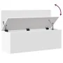 Caja de almacenaje madera de ingeniería blanco 102x35x35 cm de , Baúles de almacenamiento - Ref: Foro24-840688, Precio: 94,15...