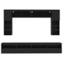 Mueble de pared de TV con luces LED 8 piezas negro de , Muebles TV - Ref: Foro24-3216765, Precio: 337,75 €, Descuento: %