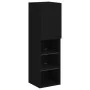 Mueble de pared de TV con luces LED 8 piezas negro de , Muebles TV - Ref: Foro24-3216765, Precio: 337,75 €, Descuento: %