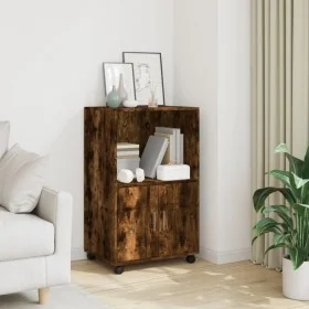 Armario con ruedas madera ingeniería roble ahumado 55x40x91 cm by , Sideboards - Ref: Foro24-853186, Price: 63,86 €, Discount: %