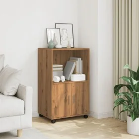 Armario con ruedas madera ingeniería roble artisian 55x40x91 cm de , Aparadores - Ref: Foro24-853190, Precio: 72,32 €, Descue...