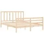 Estructura de cama con cabecero madera maciza 160x200 cm de vidaXL, Camas y somieres - Ref: Foro24-3193866, Precio: 132,92 €,...