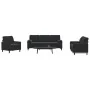Juego de sofás con cojines 3 piezas terciopelo negro by , Sofas - Ref: Foro24-3278376, Price: 676,95 €, Discount: %
