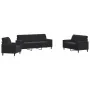 Juego de sofás con cojines 3 piezas terciopelo negro by , Sofas - Ref: Foro24-3278376, Price: 676,95 €, Discount: %