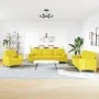 Juego de sofás con cojines 3 piezas tela amarillo claro von , Sofas - Ref: Foro24-3278308, Preis: 638,03 €, Rabatt: %