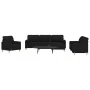 Juego de sofá 4 piezas con reposapiés y cojines tela negro by , Sofas - Ref: Foro24-3278315, Price: 738,00 €, Discount: %