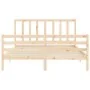 Estructura de cama con cabecero madera maciza 160x200 cm de vidaXL, Camas y somieres - Ref: Foro24-3193866, Precio: 132,92 €,...