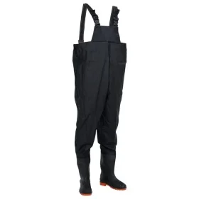 Vadeador de pecho con botas negro talla 45 de , Vadeadores para caza y para pesca - Ref: Foro24-4016988, Precio: 34,36 €, Des...
