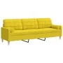 Sofá de 3 plazas con cojines tela amarillo claro 210 cm by , Sofas - Ref: Foro24-3278206, Price: 313,75 €, Discount: %