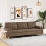 Sofá de 3 plazas con cojines tela marrón 210 cm de , Sofás - Ref: Foro24-3278204, Precio: 327,78 €, Descuento: %