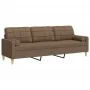 Sofá de 3 plazas con cojines tela marrón 210 cm de , Sofás - Ref: Foro24-3278204, Precio: 327,78 €, Descuento: %