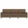 Sofá de 3 plazas con cojines tela marrón 210 cm de , Sofás - Ref: Foro24-3278204, Precio: 327,78 €, Descuento: %