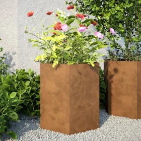 Jardinera hexagonal 46x40x45 cm acero desgastado by , Pots and planters - Ref: Foro24-851120, Price: 51,72 €, Discount: %