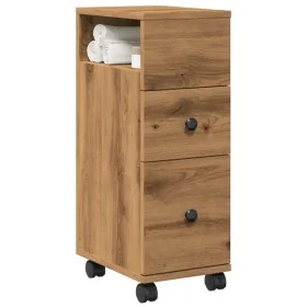 Armario de baño estrecho con ruedas madera roble artisian by , Lockers and storage cabinets - Ref: Foro24-855240, Price: 52,4...