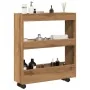 Carro de almacenaje estrecho 3 niveles madera roble artisian de , Carros de cocina y comedor - Ref: Foro24-855249, Precio: 56...