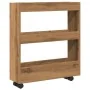 Carro de almacenaje estrecho 3 niveles madera roble artisian de , Carros de cocina y comedor - Ref: Foro24-855249, Precio: 56...