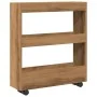 Carro de almacenaje estrecho 3 niveles madera roble artisian de , Carros de cocina y comedor - Ref: Foro24-855249, Precio: 56...