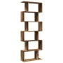 Librería divisora 6 niveles madera envejecida 70x24x193 cm de , Librerías y estanterías - Ref: Foro24-858091, Precio: 84,46 €...