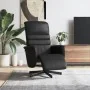 Sillón reclinable con reposapiés cuero sintético negro de , Sillones - Ref: Foro24-356703, Precio: 215,23 €, Descuento: %