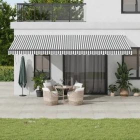 Toldo retráctil automático gris antracita y blanco 600x350 cm de , Toldos - Ref: Foro24-3215822, Precio: 727,03 €, Descuento: %