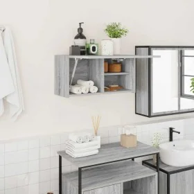Armario de pared baño madera ingeniería gris Sonoma 60x25x30 cm de , Tocadores de baño - Ref: Foro24-860063, Precio: 46,79 €,...