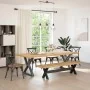 Banco comedor NOAIN patas forma X madera maciza pino de , Bancos de comedor y cocina - Ref: Foro24-4100049, Precio: 170,82 €,...