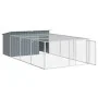 Caseta perros con corral acero galvanizado gris 197x396x110 cm de , Casetas para perros - Ref: Foro24-3214225, Precio: 383,33...