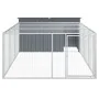 Caseta perros con corral acero galvanizado gris 197x396x110 cm de , Casetas para perros - Ref: Foro24-3214225, Precio: 383,33...