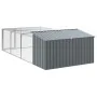Caseta perros con corral acero galvanizado gris 197x396x110 cm de , Casetas para perros - Ref: Foro24-3214225, Precio: 383,33...