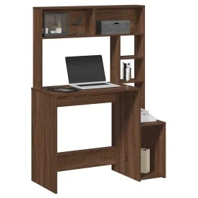 Escritorio con estantes contrachapada marrón roble 100x45x140cm by , Desks - Ref: Foro24-860442, Price: 93,94 €, Discount: %