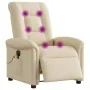 Sillón reclinable de masaje eléctrico tela color crema by , Armchairs - Ref: Foro24-3303252, Price: 289,00 €, Discount: %