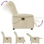 Sillón reclinable de masaje eléctrico tela color crema by , Armchairs - Ref: Foro24-3303252, Price: 289,00 €, Discount: %