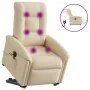 Sillón de masaje eléctrico reclinable elevable tela crema de , Sillones - Ref: Foro24-3303292, Precio: 371,55 €, Descuento: %