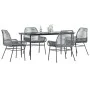 Juego comedor jardín 5 pzas cojines ratán sintético vidrio gris de , Conjuntos de jardín - Ref: Foro24-3334481, Precio: 412,7...