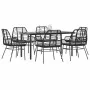 Set de comedor de jardín 7 piezas cojines ratán sintético negro de , Conjuntos de jardín - Ref: Foro24-3334552, Precio: 493,3...