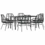 Set de comedor de jardín 7 piezas cojines ratán sintético negro de , Conjuntos de jardín - Ref: Foro24-3334552, Precio: 493,3...