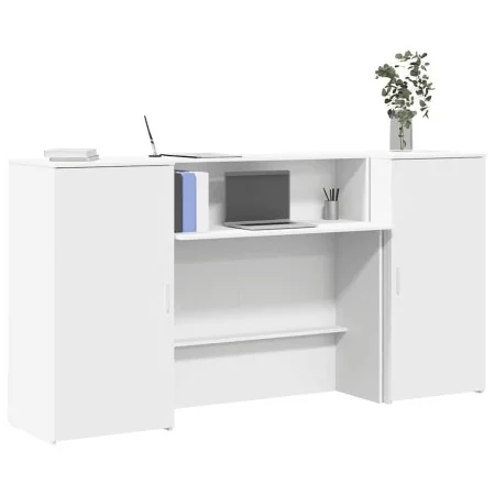 Mostrador de recepción blanco 200x50x103,5 cm madera ingeniería de , Escritorios - Ref: Foro24-3324214, Precio: 290,53 €, Des...