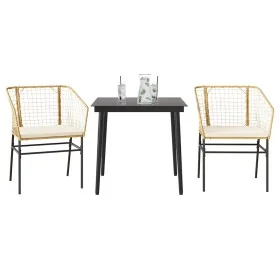 Juego de comedor jardín 3 piezas cojines ratán sintético marrón de , Conjuntos de jardín - Ref: Foro24-3334506, Precio: 213,1...