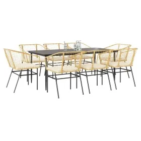 Juego comedor jardín 9 pzas cojines ratán sintético marrón de , Conjuntos de jardín - Ref: Foro24-3334512, Precio: 611,49 €, ...