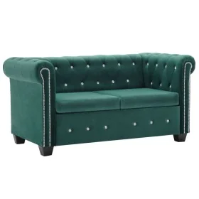 Sofá chesterfield de 2 plazas de terciopelo 146x75x72 cm verde de , Sofás - Ref: Foro24-247149, Precio: 427,17 €, Descuento: %