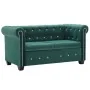 Sofá chesterfield de 2 plazas de terciopelo 146x75x72 cm verde de , Sofás - Ref: Foro24-247149, Precio: 427,17 €, Descuento: %