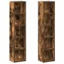 Estantería para CD 2 uds madera roble ahumado 21x16x93,5 cm by , CD and DVD storage - Ref: Foro24-815318, Price: 51,24 €, Dis...