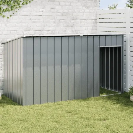 Caseta perros con tejado acero galvanizado gris 196x91x110 cm de , Casetas para perros - Ref: Foro24-172575, Precio: 206,23 €...