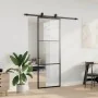 Puerta corredera con juego herrajes negro 76x205 cm ESG vidrio de , Puertas - Ref: Foro24-3375781, Precio: 214,67 €, Descuent...